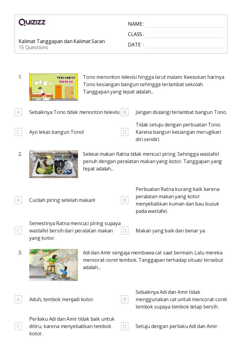 5 Contoh Soal Bahasa Indonesia Kelas 3 Tentang Tanggapan dan Saran yang Wajib Dikuasai Siswa