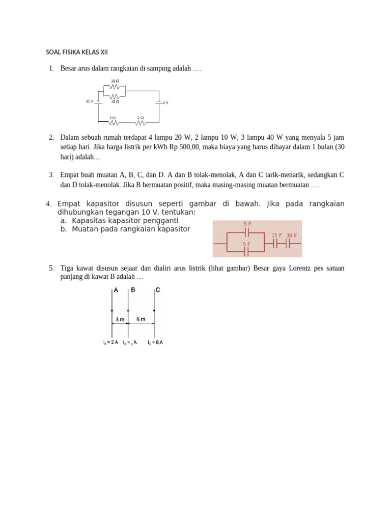 Soal Fisika Kelas Xii PDF