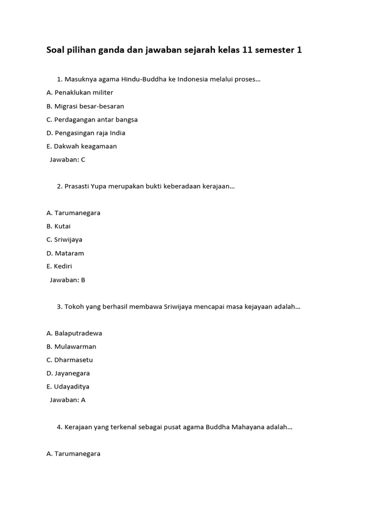 5 Alasan Wajib Punya Bank Soal dan Jawaban Sejarah Indonesia Kelas XI Semester 1 Sebelum Ujian Tiba
