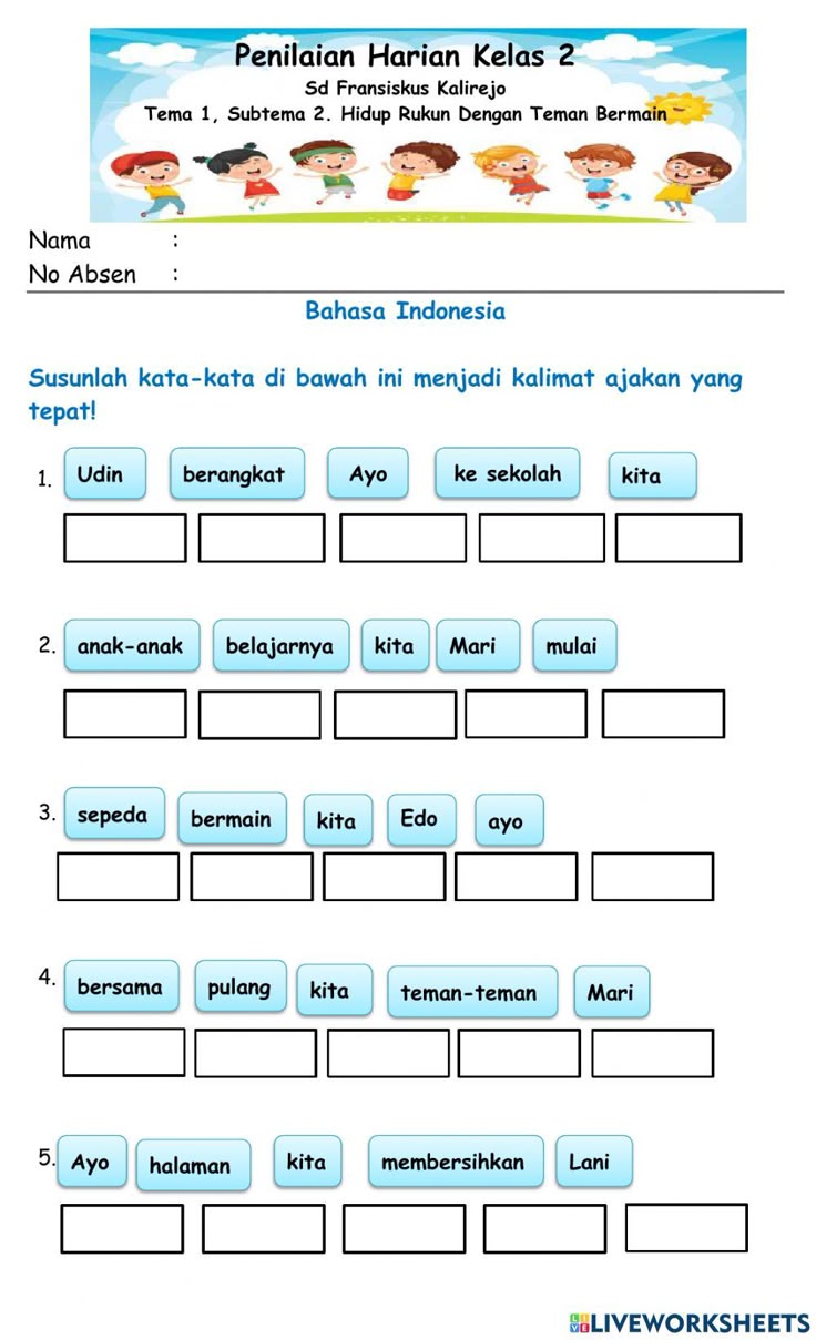 5 Contoh Soal Bahasa Indonesia Kelas 3 tentang Kalimat yang Wajib Dikuasai Sebelum Ujian 2026