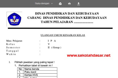 Soal UKK IPA Kelas 5 Beserta Kunci Jawabannya - MediaEdukasi Sekolah Soal UKK IPA Kelas 5 Beserta Kunci Jawabannya - MediaEdukasi Sekolah